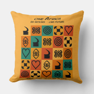 One Africa – Adinkra – Ghana - Throw Pillow
