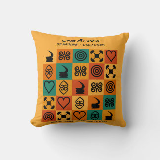 One Africa – Adinkra – Ghana - Throw Pillow