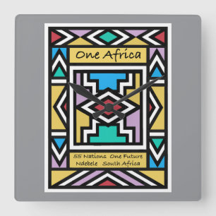 One Africa – Ndebele – South Africa & Zimbabwe - Square Wall Clock