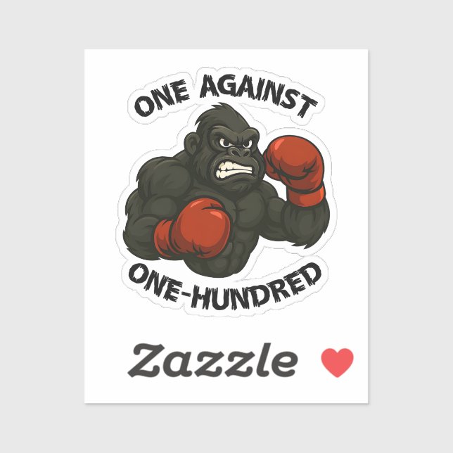 One Against One Hundred – Gorilla Boxing Workout Sticker (Sheet)