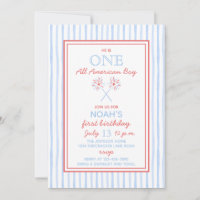 One All American Boy 1st Birthday Invitation