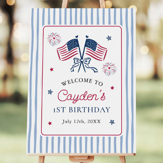 One All American Boy 4th of July Birthday Welcome Foam Board