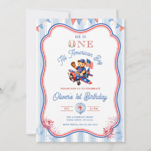 One All American Boy Birthday Invitation