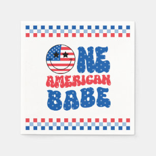 One American Babe 4th Of July 1st Birthday Napkins