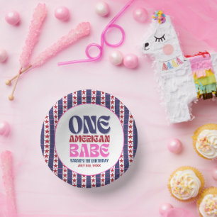One American Babe 4th of July 1st Birthday  Paper Bowls