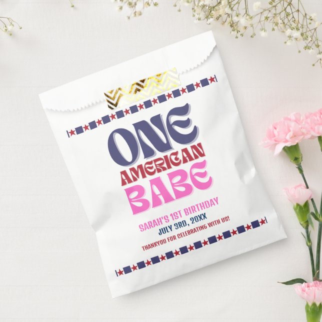 One American Babe 4th of July Birthday  Favor Bag (Sealed)