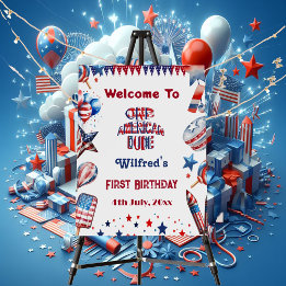 One American Dude 4 July Red White & Blue Birthday Foam Board