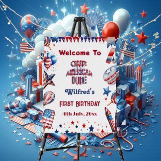 One American Dude 4 July Red White & Blue Birthday Foam Board