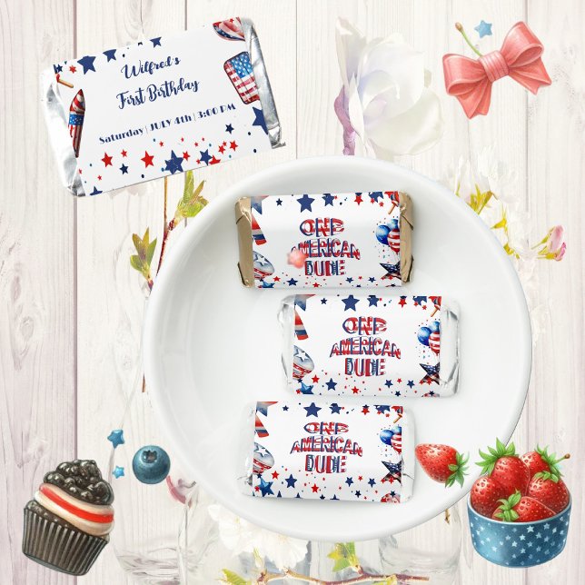  One American Dude 4 July Red White Blue Birthday Hershey's Miniatures (One American Dude 4 July Red White Blue Birthday Hershey's Miniatures)
