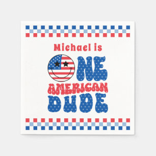 One American Dude 4th Of July First Birthday Napkins