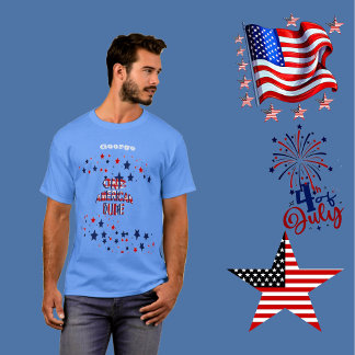 One American Dude 4th of July Red White and Blue T-Shirt