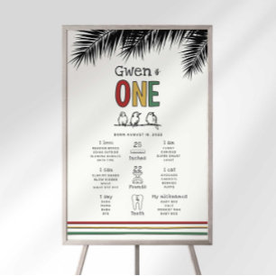 One and Loved First Birthday Milestone Chart Foam Board