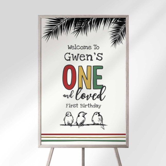 One and Loved First Birthday Milestone Chart Foam Board (Creator Uploaded)