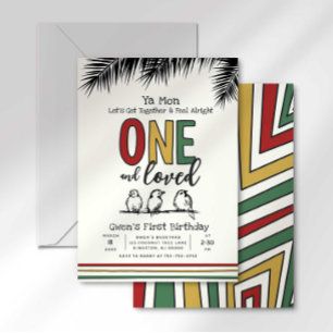 One and Loved First Reggae Birthday Invitation