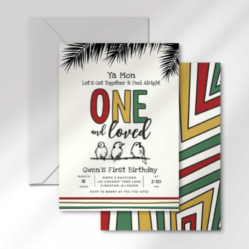 One and Loved First Reggae Birthday Invitation