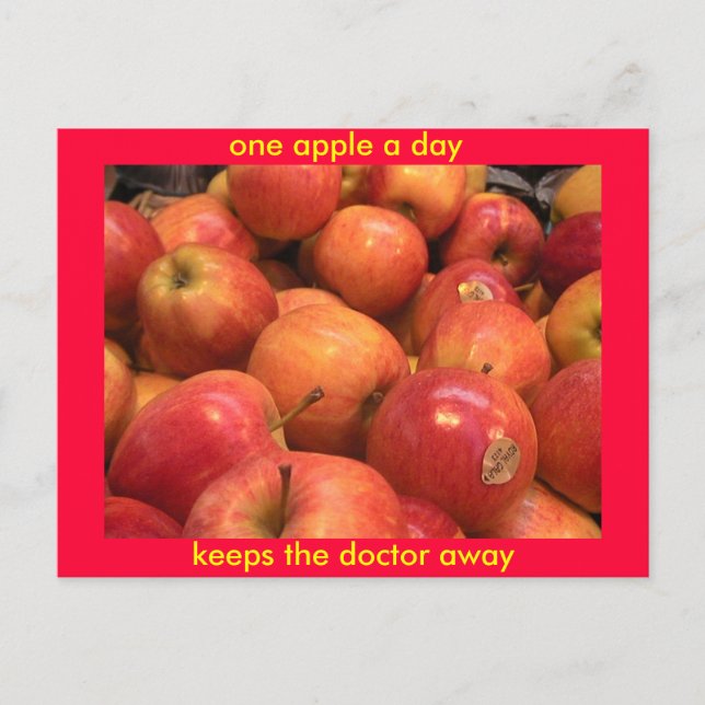 One apple a day, keeps the doctor away postcard (Front)