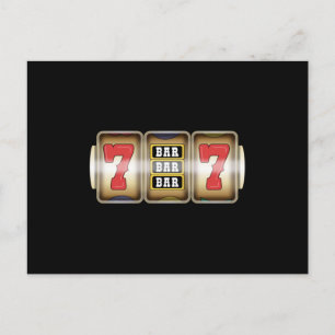 One Arm Bandit Slot Machine Casino Roulette Postcard