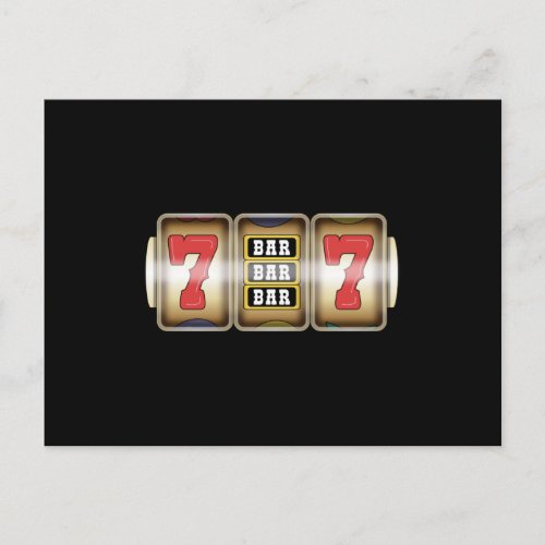One Arm Bandit Slot Machine Casino Roulette Postcard