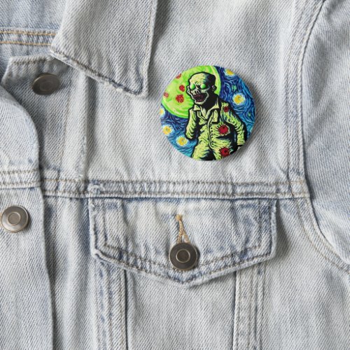 one arm Zombie Starry Night Button