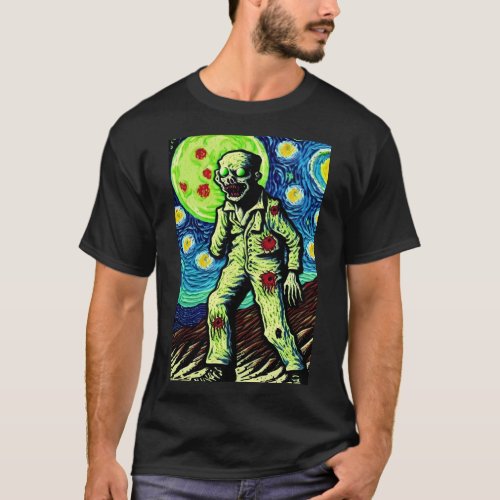 one arm Zombie Starry Night T_Shirt