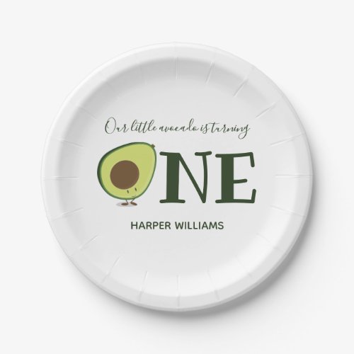One Avocado Baby First Birthday Paper Plates