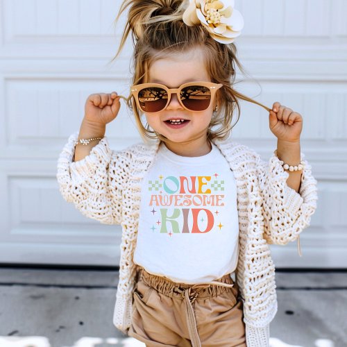 One Awesome Kid Colorful Fun Trendy Kids Graphic T_Shirt