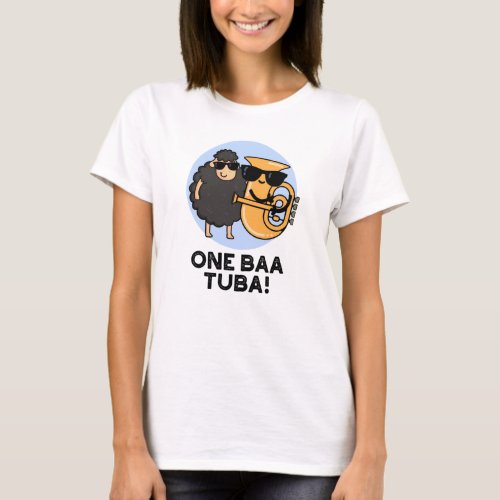 One Baa Tuba Funny Music Sheep Pun  T_Shirt