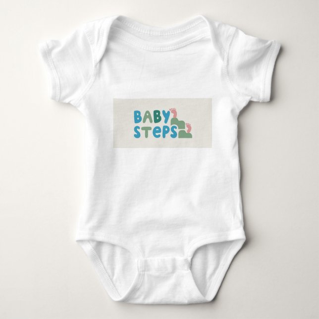 One baby step at a time baby bodysuit (Front)