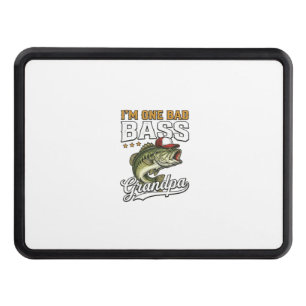 One Bad Bass Grandpa Fishing Vintage Vector Design Hitch Cover
