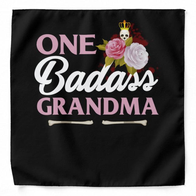 One Badass Grandma Funny Grandma Gift Bandana (Front)