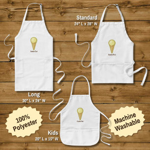 One Ball Ice Cream Cone Adult Apron