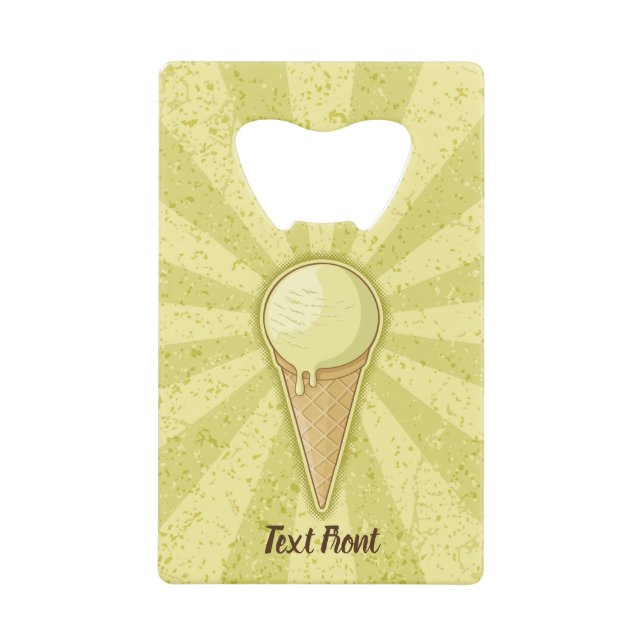 One Ball Ice Cream Cone Credit Card Bottle Opener (Front)