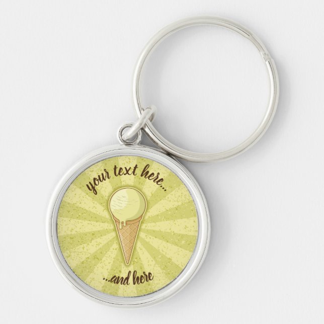 One Ball Ice Cream Cone Keychain (Front)