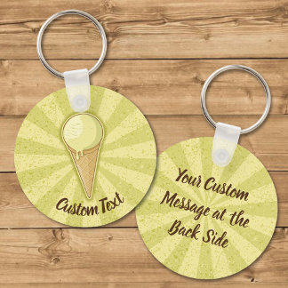 One Ball Ice Cream Cone Keychain