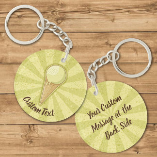 One Ball Ice Cream Cone Keychain