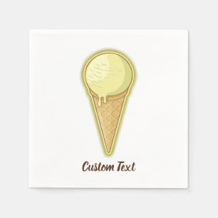 One Ball Ice Cream Cone Napkins