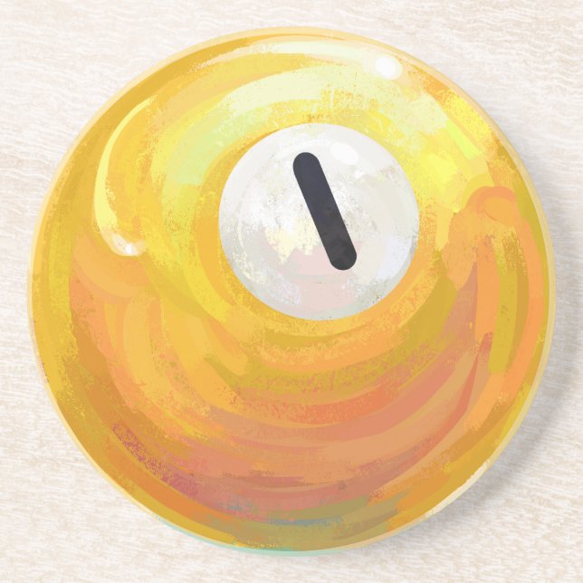 One Ball Sandstone Coaster (Front)