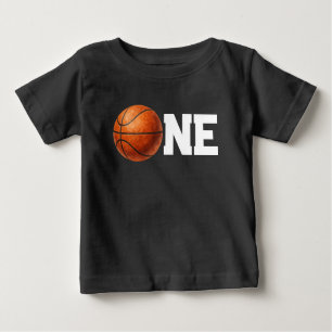 One Basketball First Birthday Baby T-Shirt
