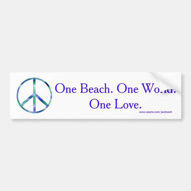 One Beach, One World, One Love Bumper Sticker (Front)