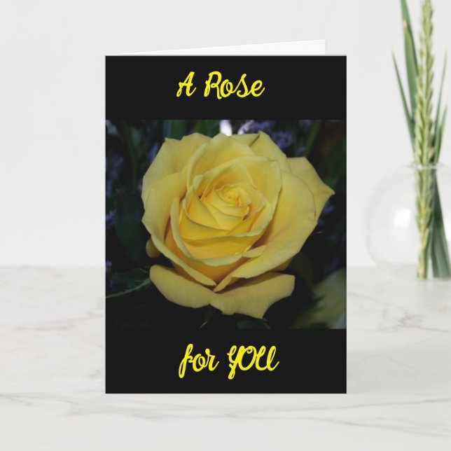 ONE "BEAUTIFUL YELLOW ROSE" FOR "OUR ANNIVERSARY" CARD (Front)