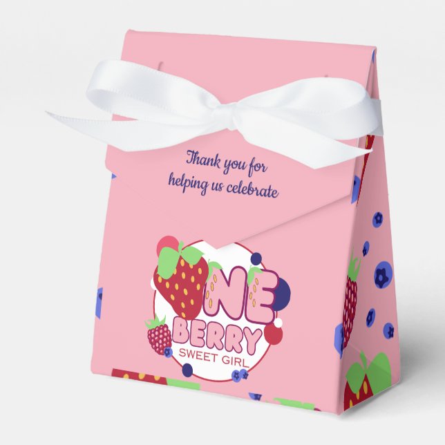 One Berry Sweet Girl Party Favor Box (Front Side)
