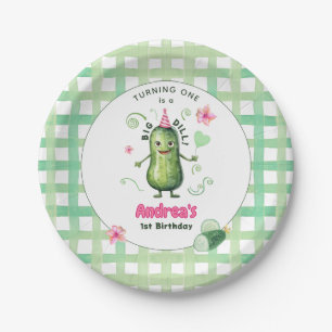 One Big Dill Pickle First Birthday Pink Paper Plates