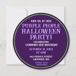 One Big Eye Purple Party Invitation