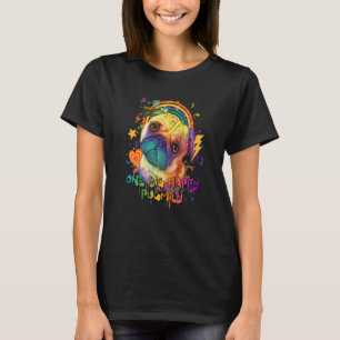 One Big Happy Pugmily Pug Humor Dutch Bulldog Dog T-Shirt