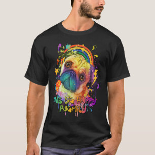 One Big Happy Pugmily  Pug Humor Dutch Bulldog Dog T-Shirt