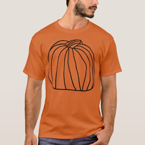One Big Pumpkin Minimal Line Drawing T_Shirt