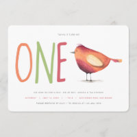 One Birdie First Birthday Party Invitation