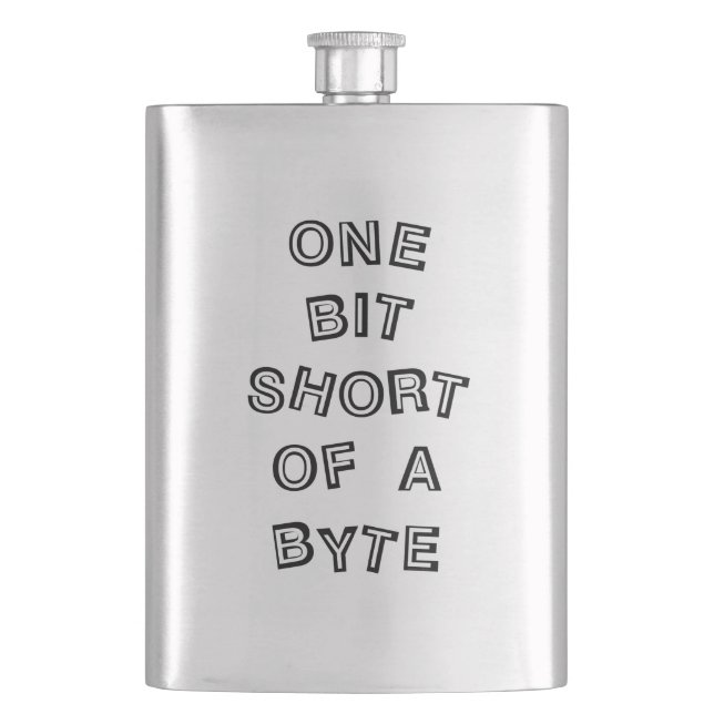 One Bit Short Computer Programmer Flask (Front)
