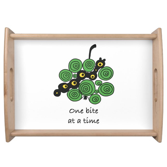 One bite at a time – served with a smile serving tray (Front)