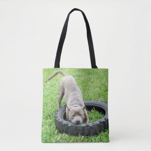One Bite Or Two Staffy Play Time Tote Bag
